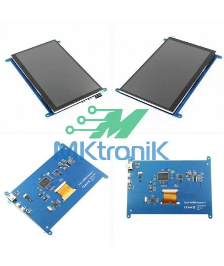 PANTALLA 7" TACTIL CAPACITIVA PARA RASPBERRY PI / TOUCH / HDMI / 1024*600 /