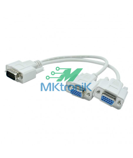 CABLE DIVISOR VGA VIDEO SPLITTER 2 MONITORES A LA VEZ