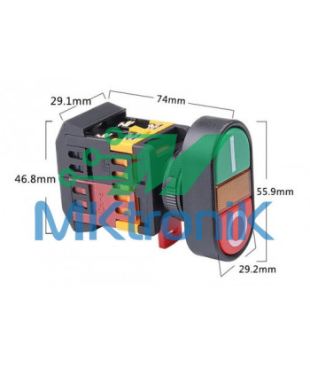 BOTON PULSADOR DE ARRANQUE Y PARO DE EMERGENCIA CON LUZ / 22MM / INTERRUPTOR