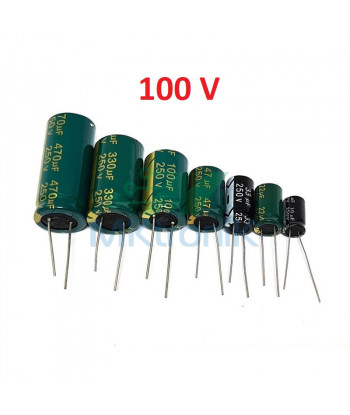 100V / CAPACITOR CONDENSADOR ELECTROLITICO / DIFERENTES VALORES / 100 V