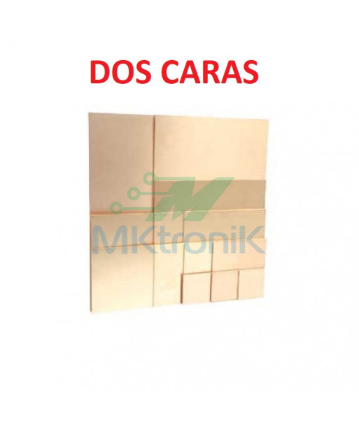 DOS CARAS / PLACA FENOLICA PCB / BAQUELITA / DIFERENTES TAMAÑOS / DOBLE CARA