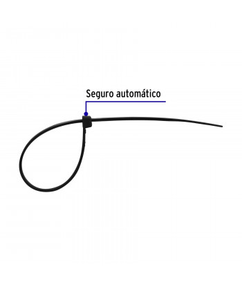 CINCHOS DE PLASTICO 20CM / 40 lb, 200 x 3.5 mm / NEGRO